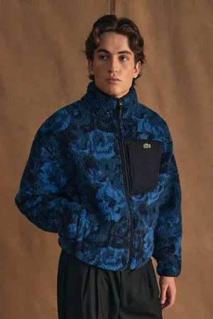 Lacoste Mens Printed Zip Through Fleece