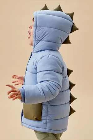Mori Blue 3 In 1 Cosy Dinosaur Coat to Gilet 2