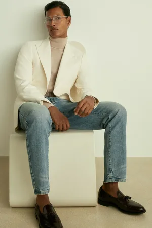 Reiss Mens Off Art SIngle-Breasted Twill Blazer