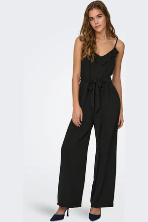 ONLY Womens Ruffle Cami Tie Front Jumpsuit