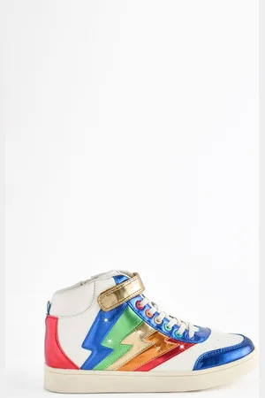 Little Bird Boys Multi Metallic Rainbow Hi-Top Trainers