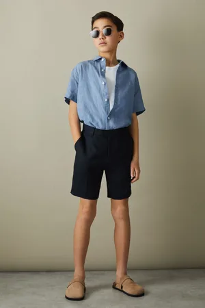 Reiss Boys Sky Holiday 9-13 yrs Short Sleeve Linen Shirt