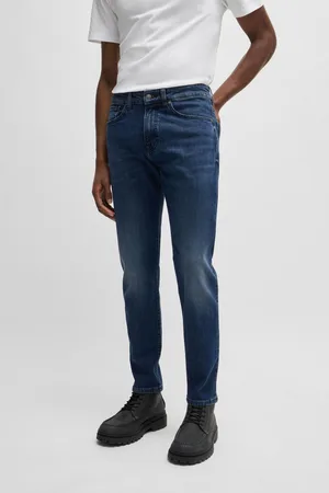 HUGO BOSS Mens Light Regular Fit Maine Comfort-Stretch Denim Jeans