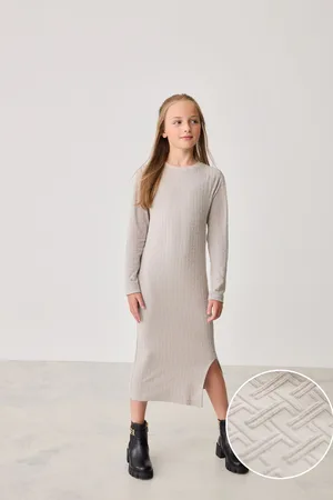 Ted Baker Girls Stone Textured Midi Dress