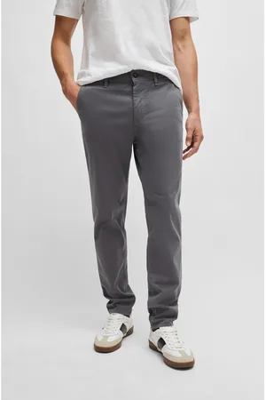 HUGO BOSS Mens Tapered Fit Stretch Cotton Chino Trousers