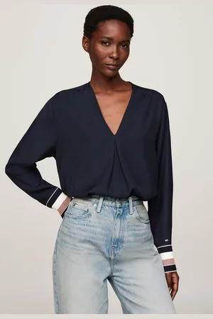 Tommy Hilfiger Womens Relaxed Global Stripe Blouse