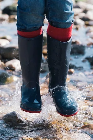 Muddy Puddles Boys Navy Classic Waterproof Wellies