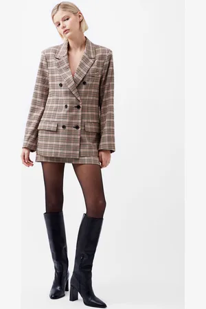 French Connection Womens Gina Check Blazer