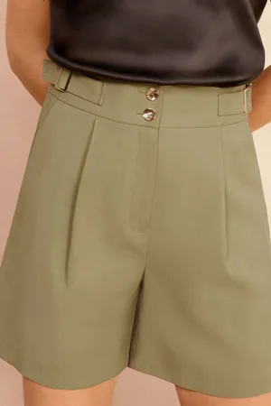 Love & Roses Womens Tab Tailored Button Shorts