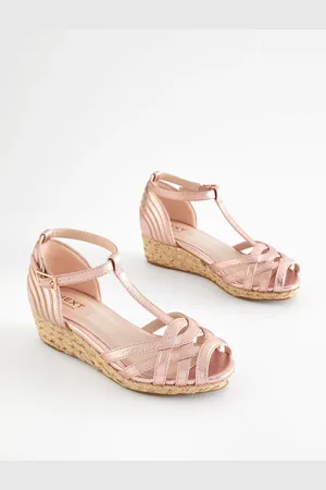Next Rose Gold Heeled Wedge Sandals AU 12 (EU 30.5)