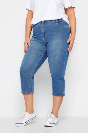 Evans Womens Mid Wash Cropped Jeans