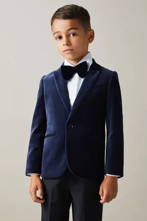 Reiss Boys Baltic Apsara 3-9 yrs Velvet Single Breasted Blazer