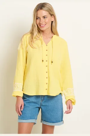 Brakeburn Womens 100% Cotton Jessie Embroidered Blouse