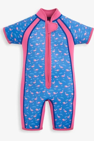 JoJo Maman Bébé Girls Blue Print Junior Wetsuit