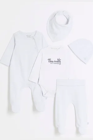 River Island Boys Baby Boys Newborn 100% Cotton Sleepsuit Set 5 Pack