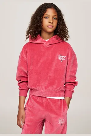 Tommy Hilfiger Girls Script Velour Hoodie