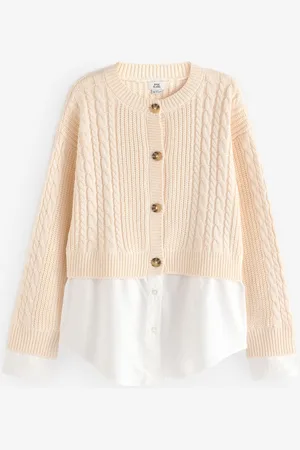 River Island Girls Girls Cable 100% Cotton Cardigan
