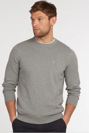 Barbour Grey Mens 100% Cotton Pima Crew Neck Jumper XXL