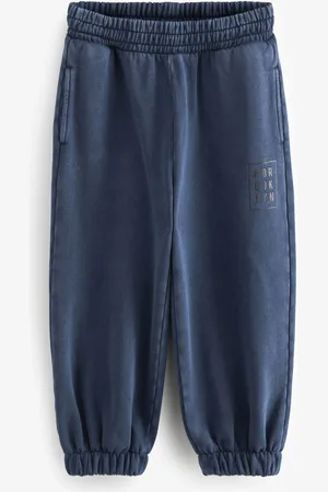 Next Boys Indigo Loose Fit 100% Cotton Garment Dyed Joggers (3-16yrs)