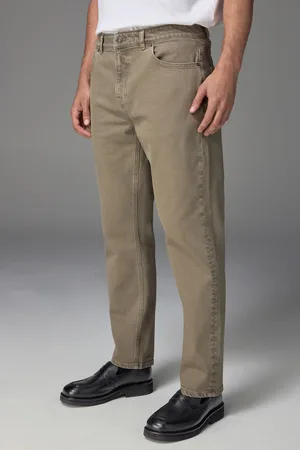Next Mens Mushroom Straight Fit Vintage Stretch Authentic Jeans