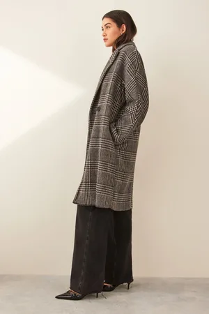 MARELLA Womens Checked Overisized Coat