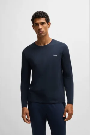 HUGO BOSS Blue Stretch Cotton Long Sleeve T-Shirt XL