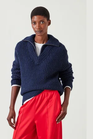 Hush Puppies Womens Ella Relaxed Zip V-Neck Jumper