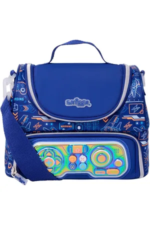 SMIGGLE Boys Blue Beta Double Decker Lunchbox with Strap