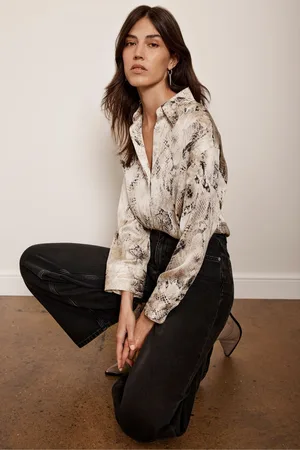 mint&berry Womens Snake Effect Print Satin Shirt