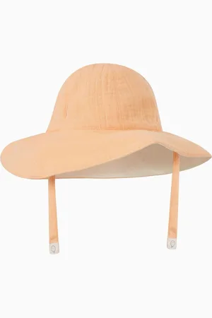 Mori Girls Organic Cotton Muslin Peach Summer Reversible Bucket Hat