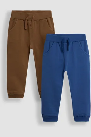 JoJo Maman Bébé Boys Tan & Blue Blue 2-Pack Pull On Joggers