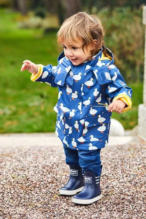JoJo Maman Bébé Boys Denim Duck Waterproof Jacket