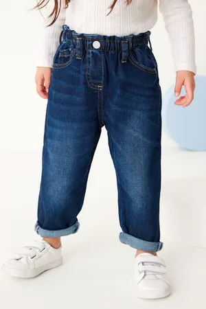 Next Girls Denim Dark Wash Mom Jeans (3mths-7yrs)