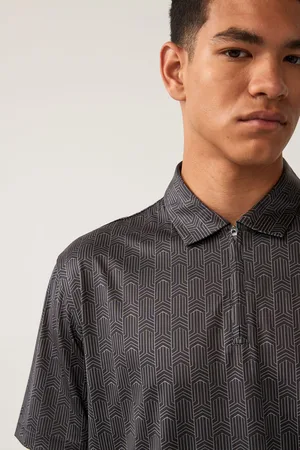 Next Mens Active Print Golf Polo Shirt