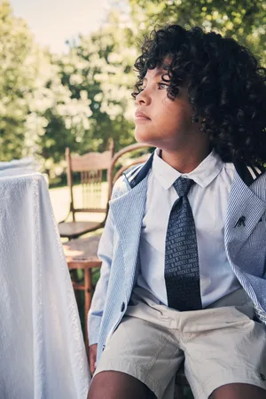 Angel & Rocket Boys Blake Textured 100% Cotton Blazer
