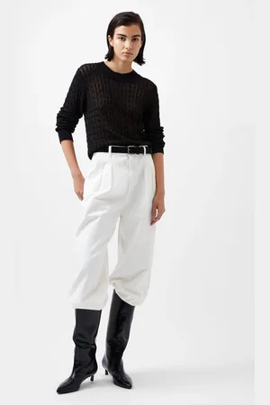 French Connection Womens Niko Open Knit Long Sleeve Top