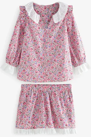Cath Kidston Pink Ditsy 100% Cotton Broderie Pyjamas AU 24 R
