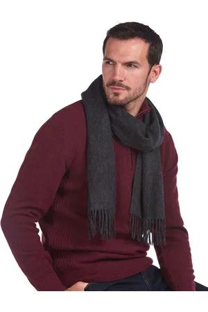 Barbour Mens Charcoal Plain Lambswool Scarf