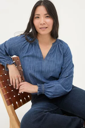 Fat Face Womens FatFace Pacey Vintage Denim Blouse