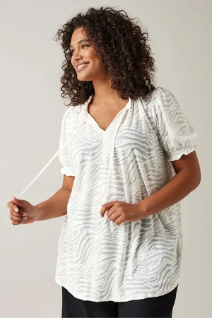 Evans Burnout Tie Neck Blouse AU 22-24