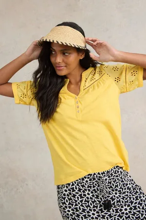 White Stuff Womens 100% Cotton Bella Broderie Mix Top