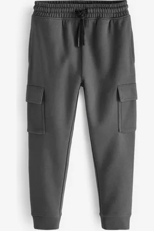 Next Boys Charcoal Cargo Cotton-Rich Joggers (3-16yrs)