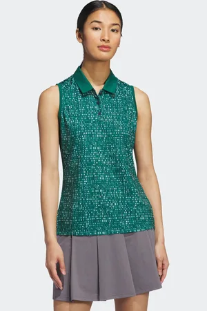 adidas Womens Printed Sleeveless Polo Shirt