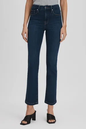 GOOD AMERICAN Womens Slim Fit Cropped Jeans
