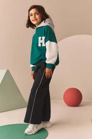 Next Girls Varsity Hoodie And Wide Leg Trousers Set (3-16yrs)