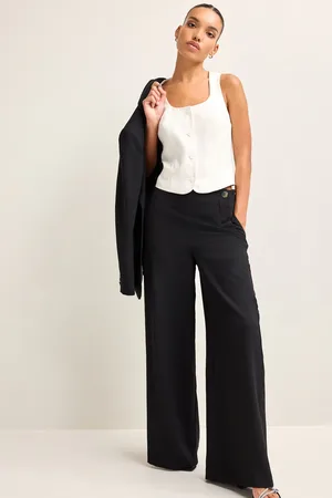 Next Womens Tailored Crepe Super Wide Trousers
