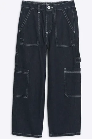River Island Boys Boys Denim Loose Fit Carpenter 100% Cotton Jeans