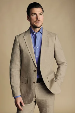 Charles Tyrwhitt Mens 100% Linen Slim Fit Jacket