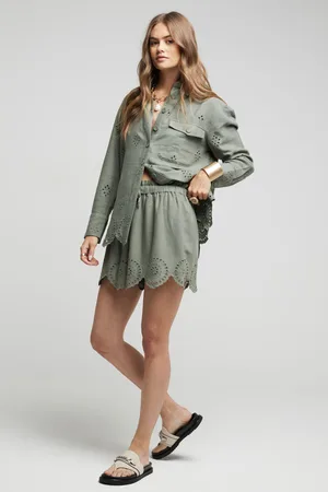 River Island Womens Broderie Linen Shorts