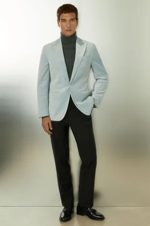 Reiss Mens Ice Apsara Velvet Single Breasted Blazer